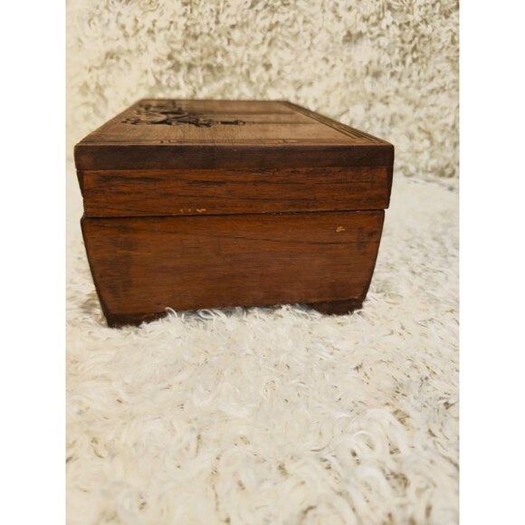 Vintage Asian Hand Carved Wooden Jewelry Box - Picture 9 of 14